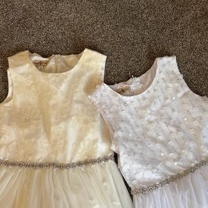 Elegant Cream and White Kids Dress Set, bundle